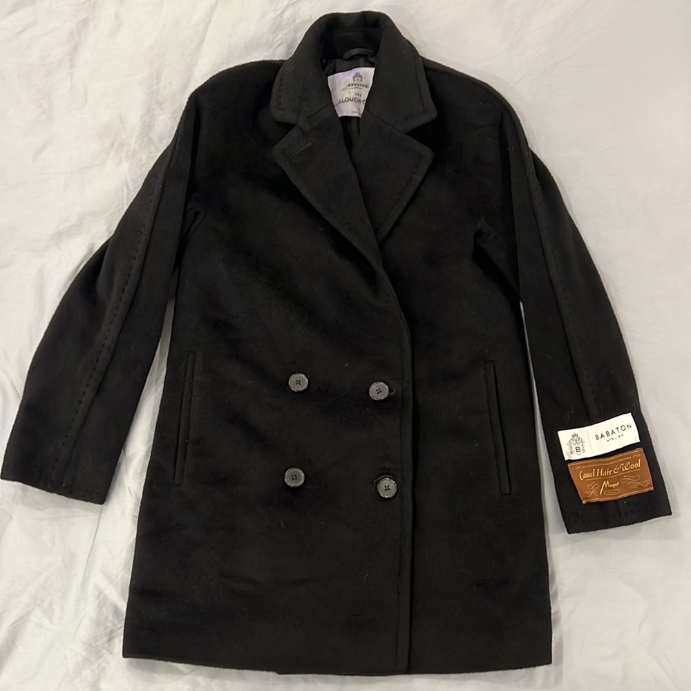 NEW Aritzia Babaton The Slouch Coat short black XS /1